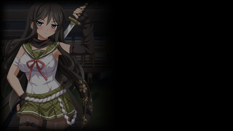 Anime Girl with Sword — Black, Dramatic, Night, School Uniform