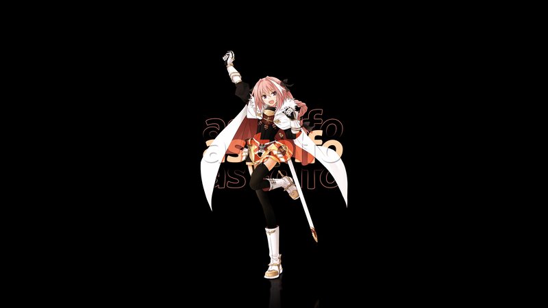Anime Girl with Sword — Black, Dynamic, Cape, Pink Hair