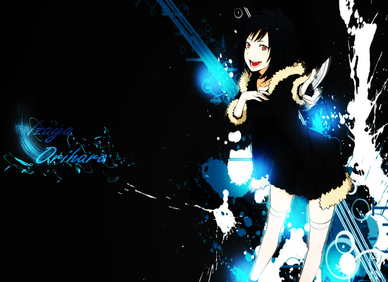 Anime Girl with Sword — Black, Dynamic, Splatter