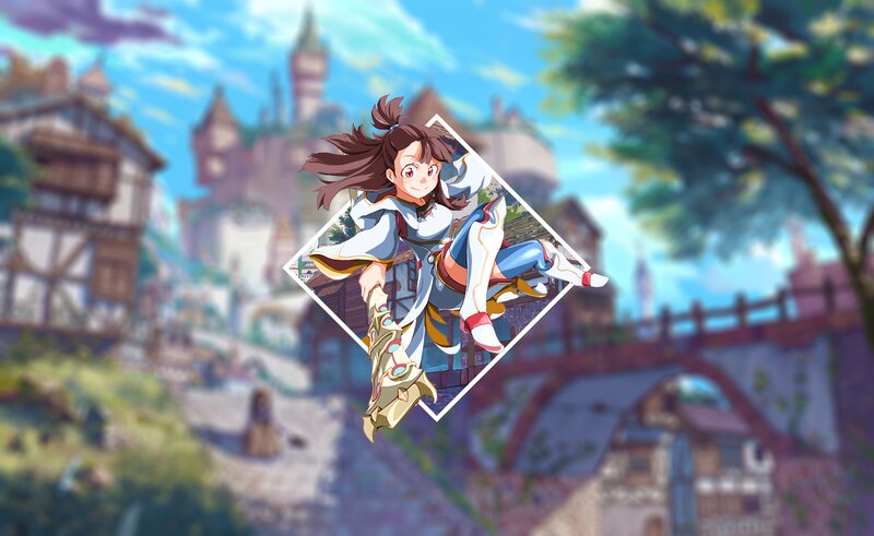 Anime Girl with Sword — Blue, Adventurous