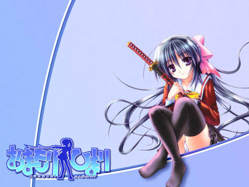 Anime Girl with Sword — Blue, Calm, School Uniform, Long Hair