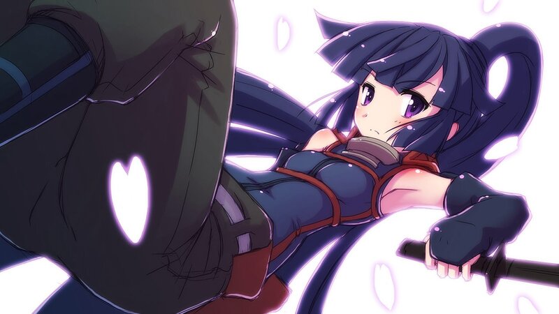 Anime Girl with Sword — Blue, Dramatic, Dark Cloak