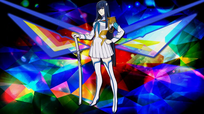 Anime Girl with Sword — Blue, Dramatic, Digital Art, Uniform