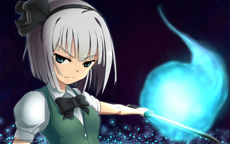 Anime Girl with Sword — Blue, Dramatic, Night, Magic, Bow