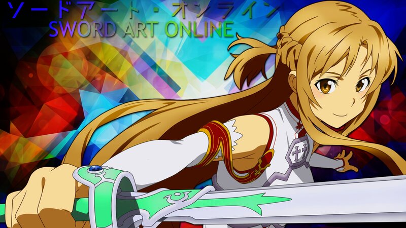 Anime Girl with Sword — Blue, Dynamic, Long Hair, Fantasy Armor