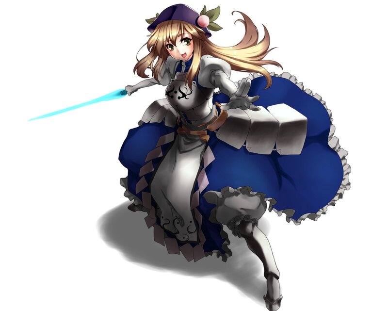 Anime Girl with Sword — Blue, Energetic