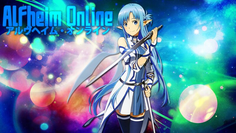 Anime Girl with Sword — Blue, Fantasy