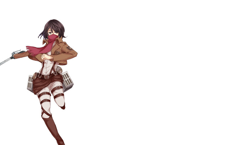 Anime Girl with Sword — Brown, Action, Scarf