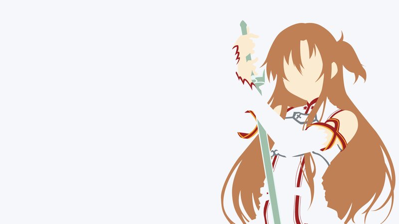Anime Girl with Sword — Brown, Calm, Minimalist