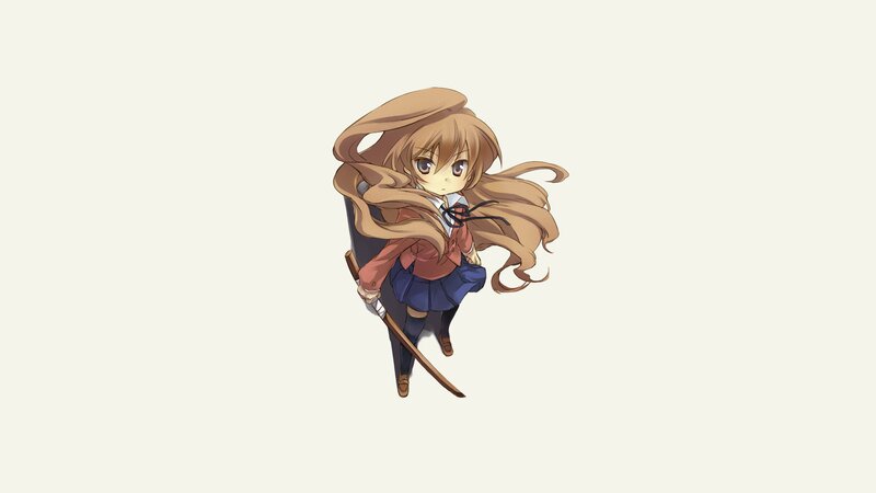 Anime Girl with Sword — Brown, Calm, School Uniform