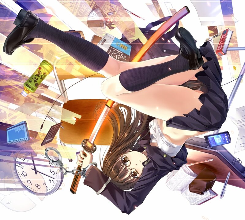 Anime Girl with Sword — Brown, Chaotic