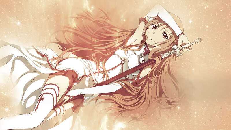 Anime Girl with Sword — Brown, Dramatic, Long Hair