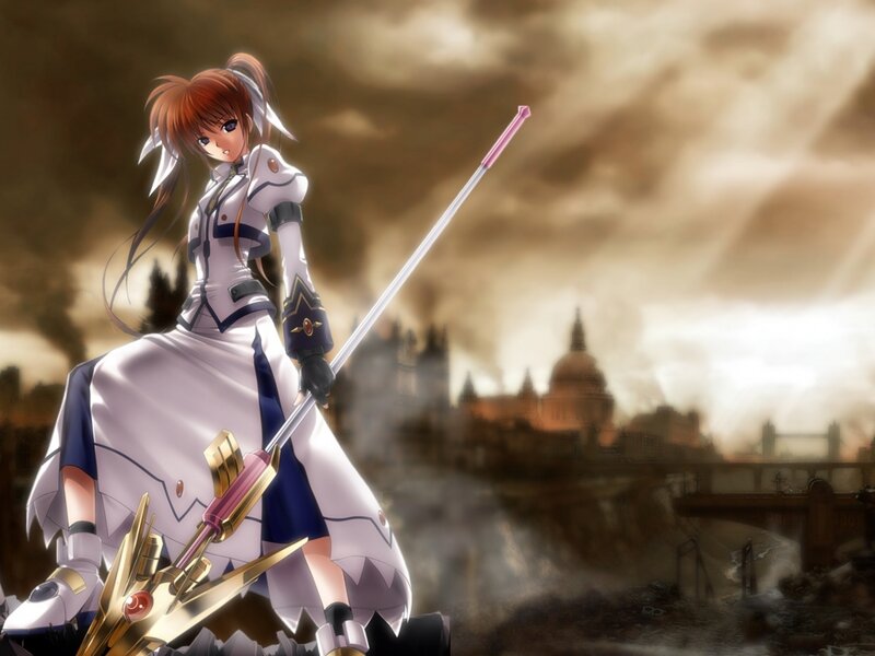 Anime Girl with Sword — Brown, Dramatic