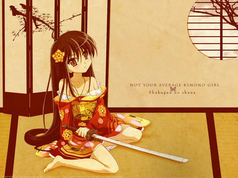 Anime Girl with Sword — Brown