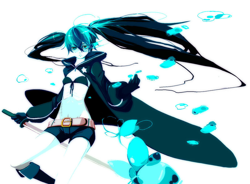 Anime Girl with Sword — Cyan, Dramatic