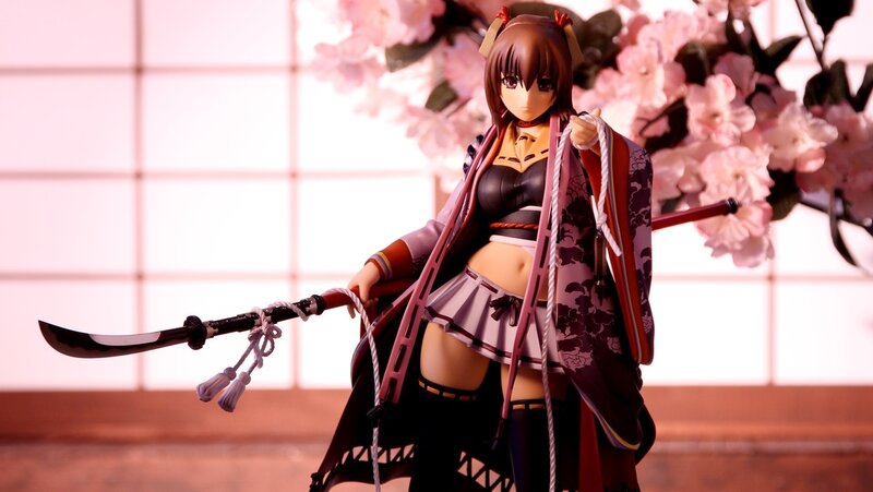 anime girl with sword figurine