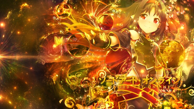 Anime Girl with Sword — Gold, Dramatic, Digital Art