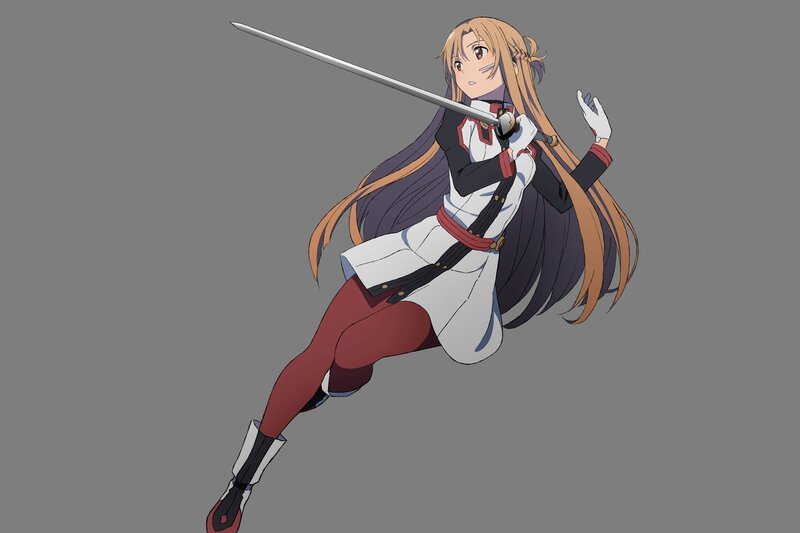 Anime Girl with Sword — Gray, Action