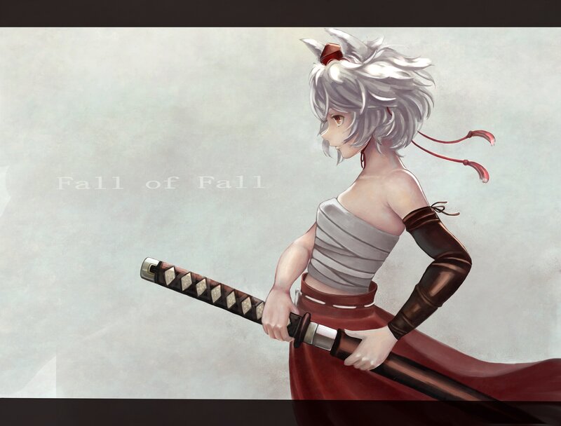 Anime Girl with Sword — Gray, Calm