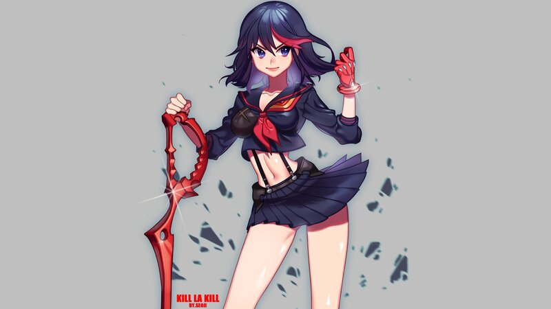 Anime Girl with Sword — Gray, Confident, Gloves