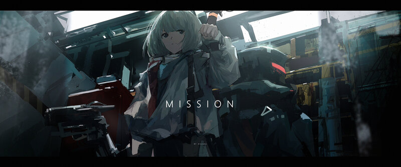 Anime Girl with Sword — Gray, Dramatic, Digital Art, Robot