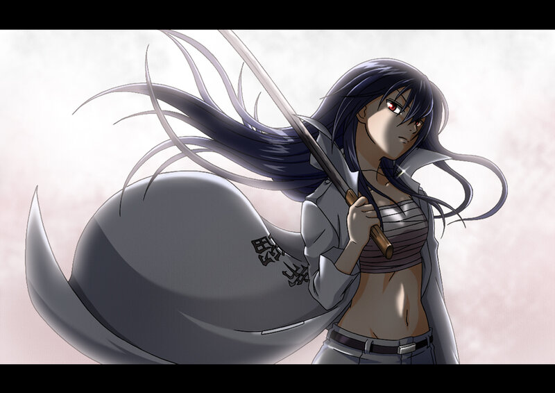 Anime Girl with Sword — Gray, Dramatic, Long Hair