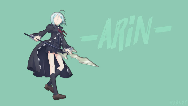 Anime Girl with Sword — Green, Calm, Digital Art, Cloak