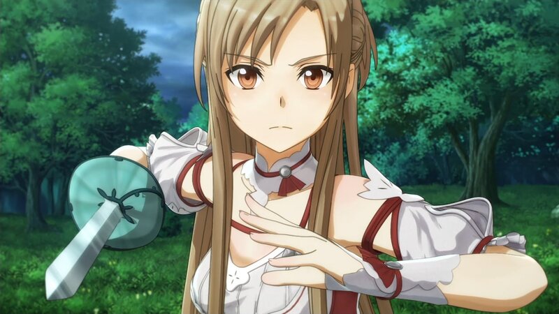 Anime Girl with Sword — Green, Determined