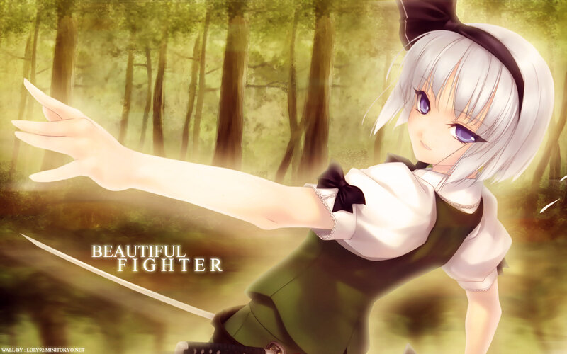 Anime Girl with Sword — Green, Dramatic, Afternoon