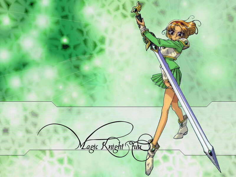 Anime Girl with Sword — Green, Dynamic, Green Background