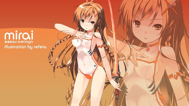 Anime girl with sword illustration