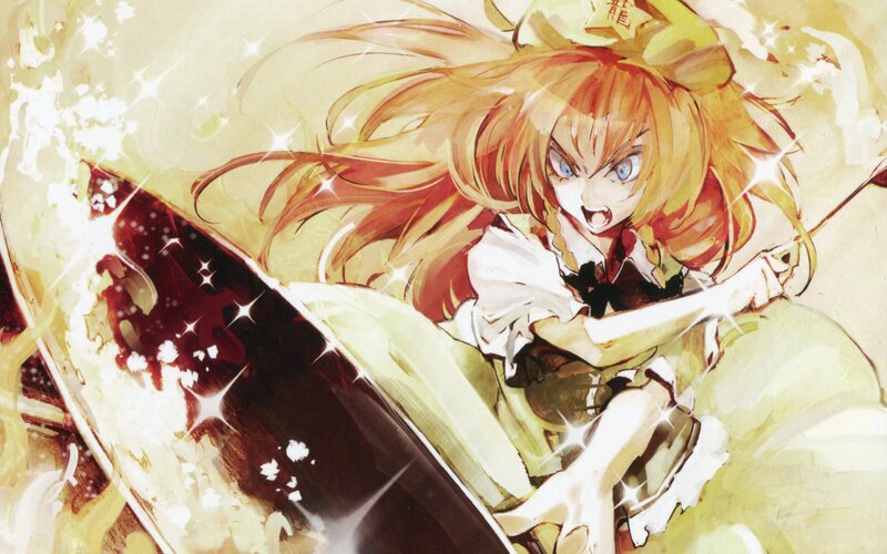 Anime girl with sword in action