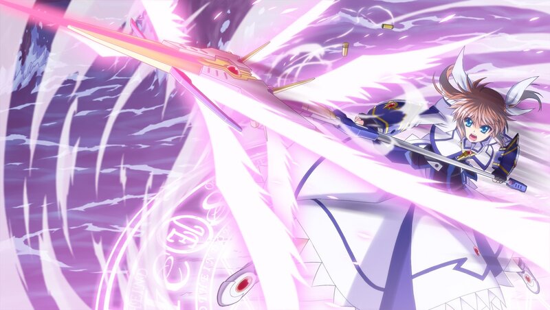 anime girl with sword in battle