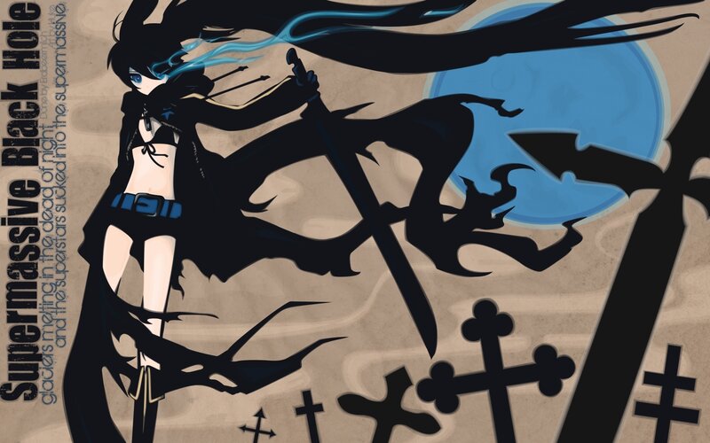 anime girl with sword in graveyard