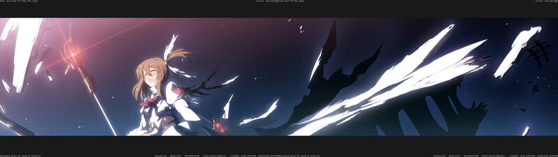 anime girl with sword in space