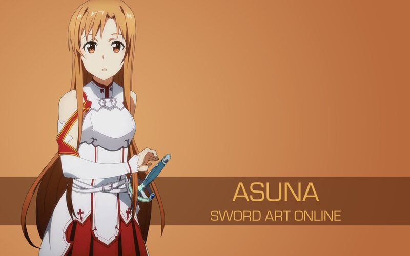 Anime Girl with Sword — Orange, Calm, Dress