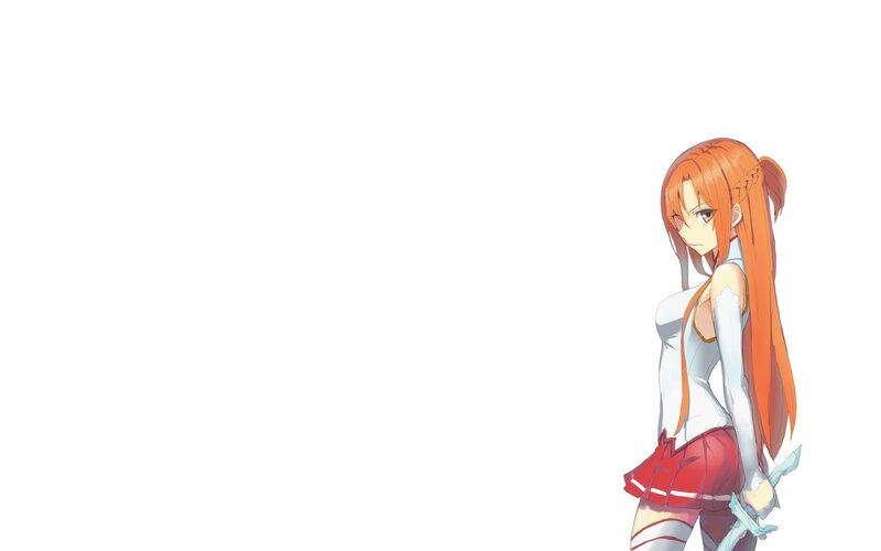 Anime Girl with Sword — Orange, Calm, Long Hair