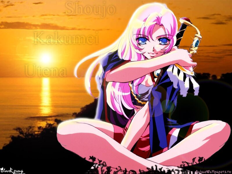 Anime Girl with Sword — Orange, Dramatic, Sunset, Ocean