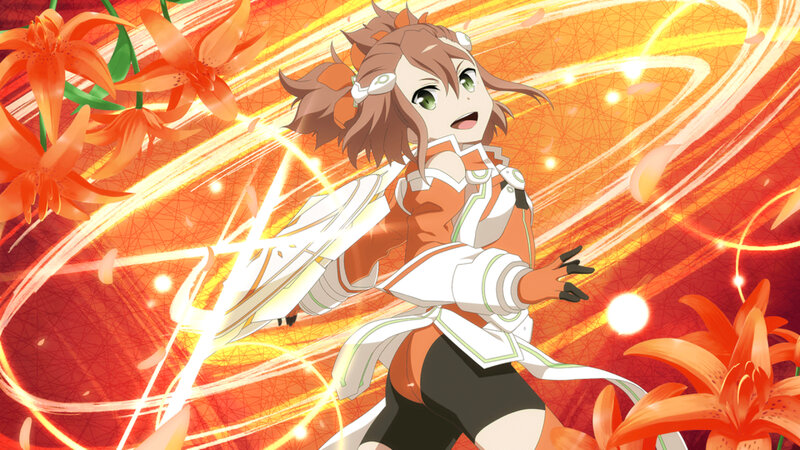 Anime Girl with Sword — Orange, Dynamic, Energetic