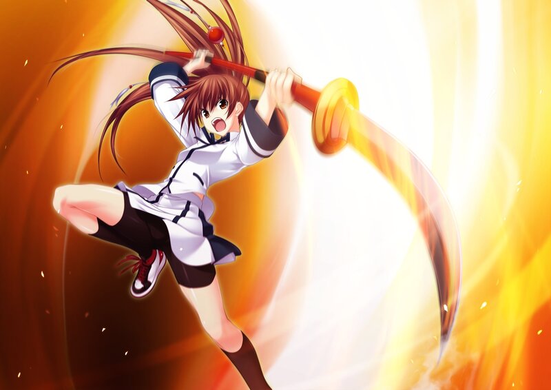 Anime Girl with Sword — Orange, Dynamic