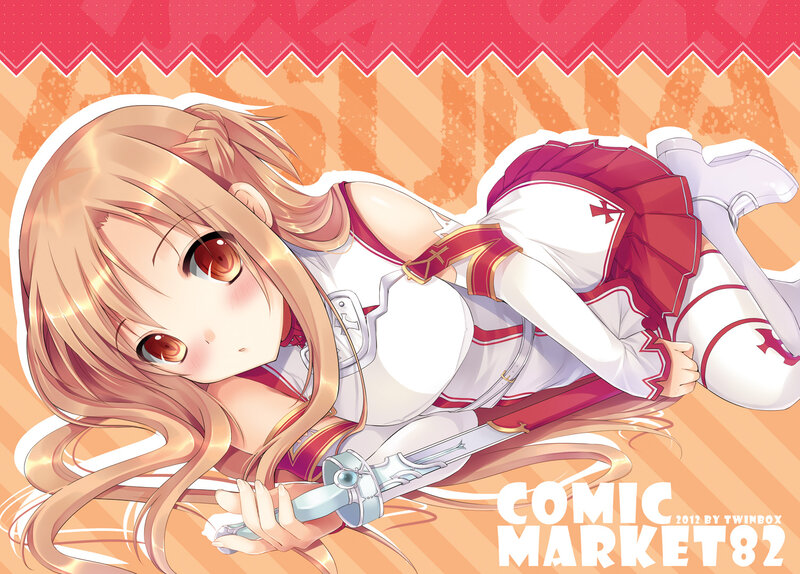 Anime Girl with Sword — Orange, Playful