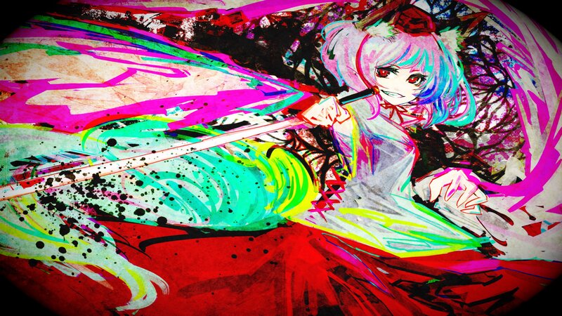 Anime Girl with Sword — Pink, Dramatic, Digital Art, Cat Ears, Skirt