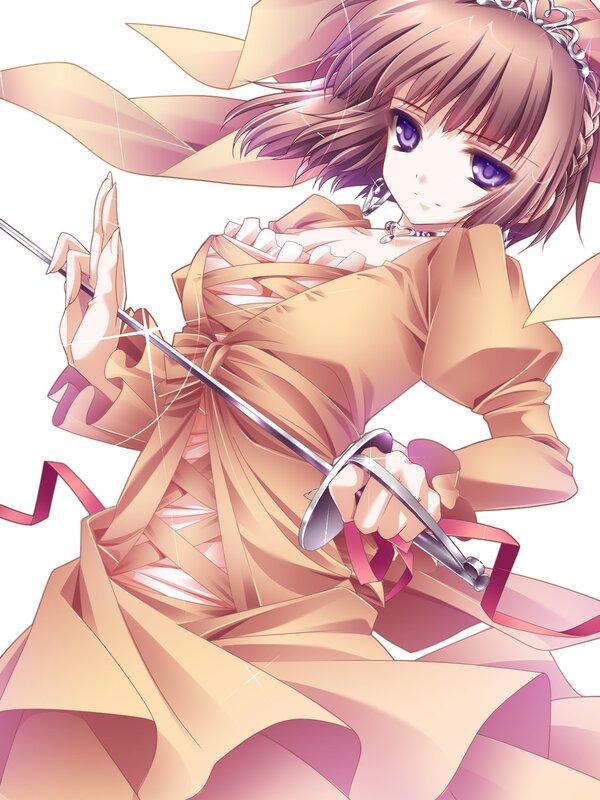Anime Girl with Sword — Pink, Dramatic, Dress