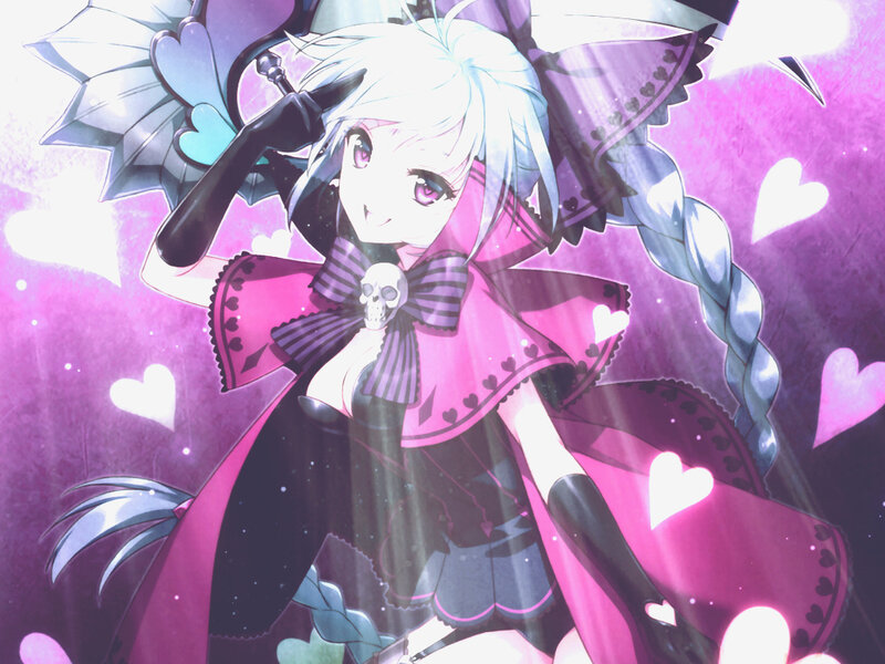 Anime Girl with Sword — Pink, Dramatic, Skull