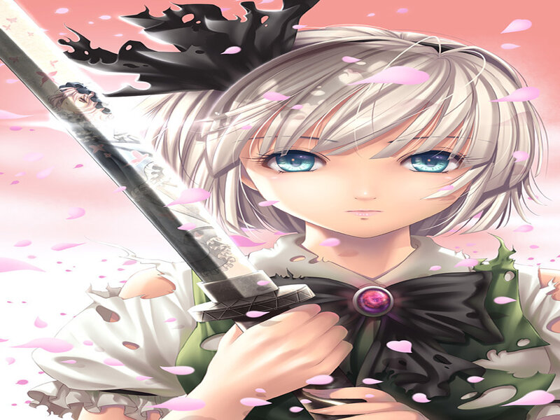Anime Girl with Sword — Pink, Dramatic, Spring