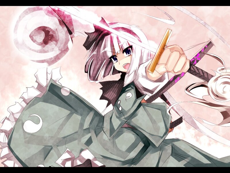 Anime Girl with Sword — Pink, Dynamic, Manga