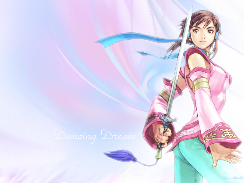 Anime Girl with Sword — Pink, Dynamic, Ribbon