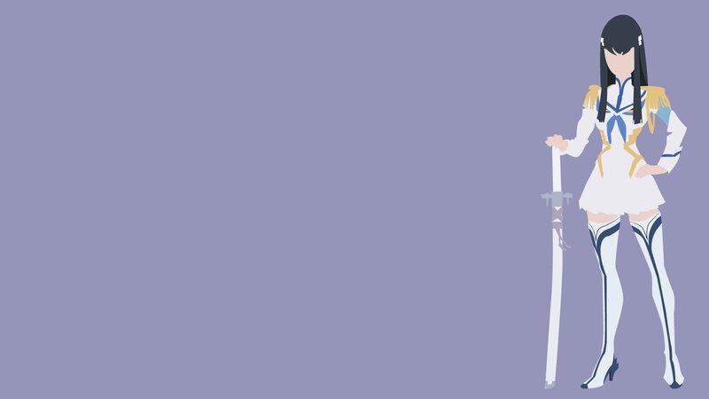 Anime Girl with Sword — Purple, Calm, Dress