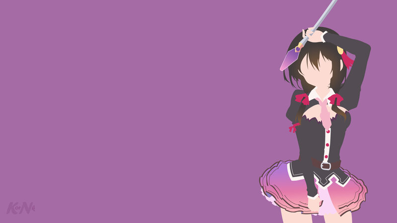 Anime Girl with Sword — Purple, Calm, Skirt
