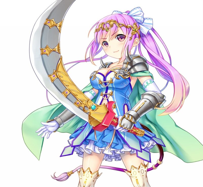 Anime Girl with Sword — Purple, Confident, Digital Art, Armor